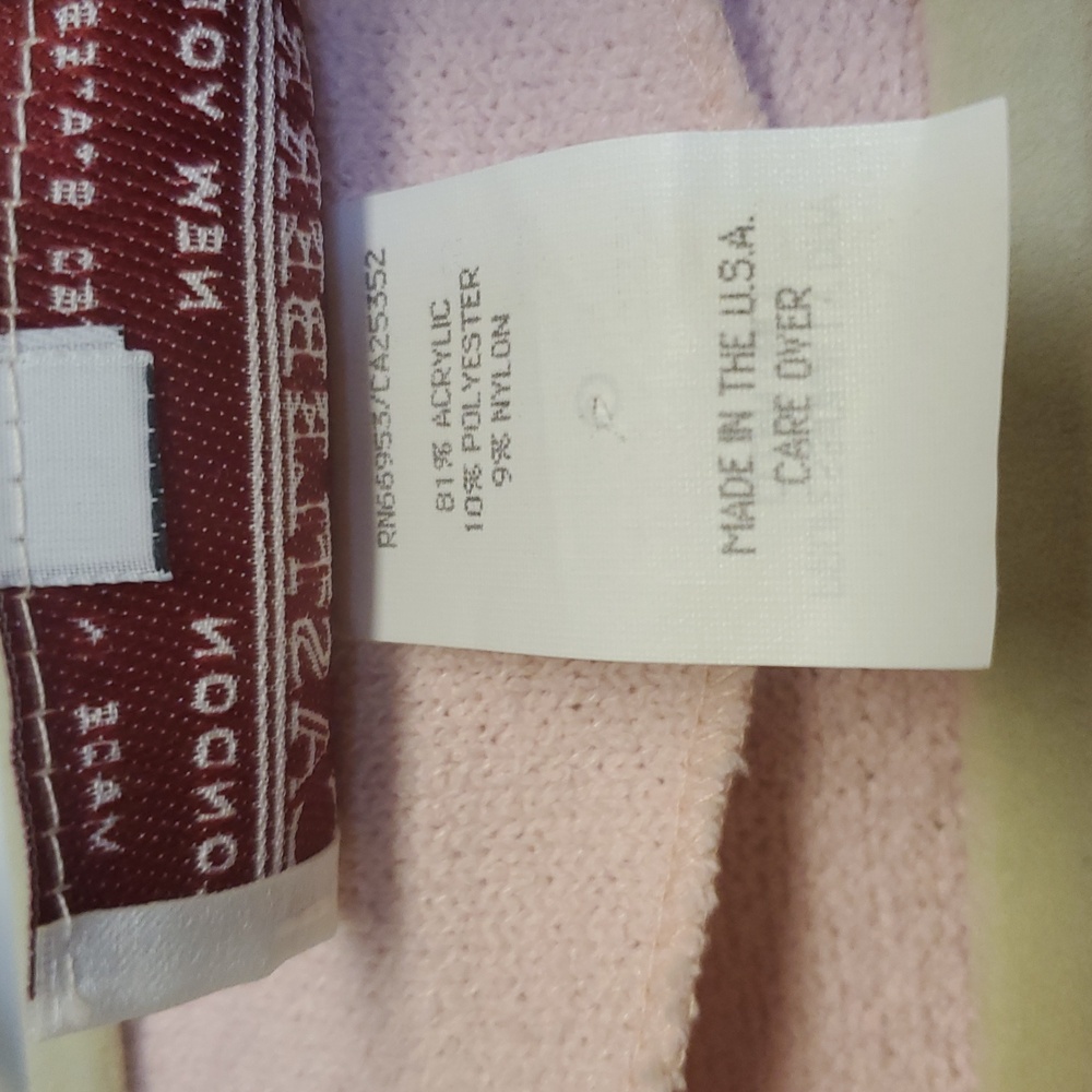 Vintage Castleberry Pink Knit Skirt Suit Set 2pc Button Chanel Style Size 12 - Picture 3 of 13